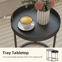 HOMCOM Set of Two Industrial Nesting Tables - Grey(m-5)