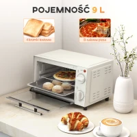 Mini piekarnik 9L, blacha do pieczenia, ruszt, 100-230 °C(m-4)
