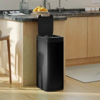 HOMCOM 50L Sensor Bin, Automatic Kitchen Bin, Manual Override, Battery Operated, Inner-Bucket-Free, for Kitchen, Bedroom, Black(m-8)