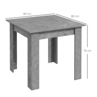 HOMCOM Square Dining Table, Modern Small Dining Table with Faux Cement Effect, Space Saving, Non-slip Foot Pads, Cement Grey(m-3)