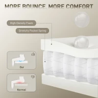 HOMCOM Big and Tall Office Chair 180kg with Spring Cushion, PU Leather - Black(m-4)