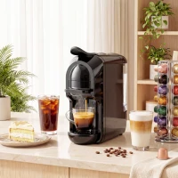HOMCOM Pod Coffee Machine for Nespresso, Dolce Gusto Capsule & Ground Coffee, Small Semi Automatic Coffee Maker, 19 Bar, 0.6L(m-2)