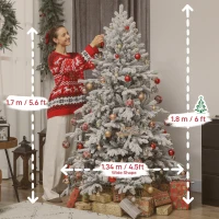 HOMCOM 6ft Snow Flocked Artificial Christmas Tree(m-3)