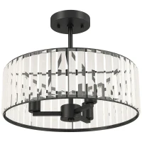 HOMCOM Crystal Ceiling Light, Semi Flush Mount Modern Crystal Chandelier Ceiling Light, E14 Base 3-Lights, Bulbs Not Included(m-1)