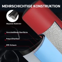 SPORTNOW Boxsack freistehend 135 cm Standboxsack 10 Saugnäpfen und Stoßdämpfer für Erwachsene Jugendliche(m-5)