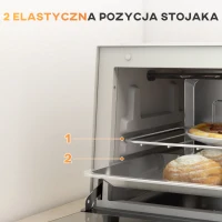 Mini piekarnik 9L, blacha do pieczenia, ruszt, 100-230 °C(m-5)