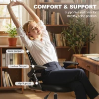 HOMCOM Painting Chair, Mesh Computer Desk Chair with Flip-up Armrests, Black(m-6)