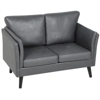 HOMCOM Two-Seater Leathaire Sofa - Grey(m-11)