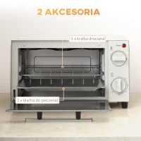 Mini piekarnik 9L, blacha do pieczenia, ruszt, 100-230 °C(m-6)