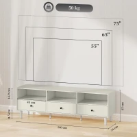 HOMCOM Multi-Storage Minimal TV Stand - Cream White(m-3)