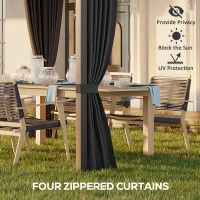 Outsunny Pergola 3,65 x 2,55 m z daszkiem i zasłonami, Szara(m-6)