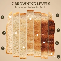 HOMCOM Sleek Textured Kettle and Toaster Set - Black(m-6)