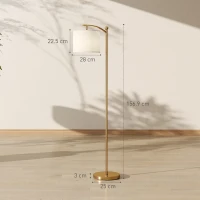 HOMCOM LED Floor Lamp with Remote Control - Gold Tone(m-3)