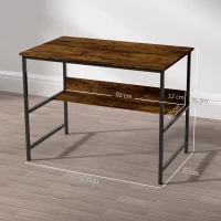 HOMCOM 2-Tier Computer Desk, 100 x 60 cm, Rustic Brown(m-3)
