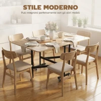 HOMCOM Tavolo Pieghevole per 4-6 Persone con 2 Ribalte e Ruote con Freno, 120x80x73 cm, Rovere(m-4)