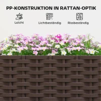 Outsunny Hochbeet Kunststoff, Modulare Pflanzbeet mit Selbstbewässerungssystem 120 x 40 x 37cm Braun(m-7)