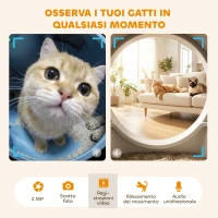 PawHut Lettiera Autopulente con Telecamera HD, Contenitore da 7L e Sensori, in PP e ABS, 58x47x53 cm, Bianco e Grigio(m-9)