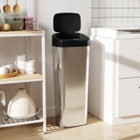 HOMCOM 50L Stainless Steel Sensor Bin - Silver Tone(m-2)