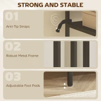 HOMCOM Consoletafel 3 niveaus opbergplanken Smalle Entreetafel Stalen Frame voor Woonkamer Hal 55 cm Zwart(m-5)