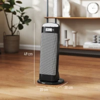 HOMCOM Ceramic Space Heater, 2000W Fan Electric Heater with 4 Modes, Adjustable Thermostat, 55° Oscillation, Tip-Over and Overheat Protection for Bedroom, Home Office, Black(m-3)