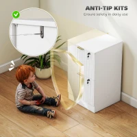 HOMCOM Filing Cabinet, Fluted Vertical File Cabinet with 2 Lockable Drawers and Hanging Rails, White(m-7)