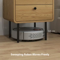 HOMCOM Bedside Table with 2 Drawers and Steel Legs - Oak(m-6)