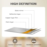 HOMCOM Wall Bathroom Mirror, 60 x 40 cm Wall-Mounted Mirror for Living Room, Bedroom, Hallway, Natural Wood Finish(m-6)