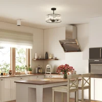 HOMCOM Crystal Ceiling Light, Semi Flush Mount Modern Crystal Chandelier Ceiling Light, E14 Base 3-Lights, Bulbs Not Included(m-8)