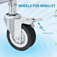HOMCOM Rolling Shower Wheelchair for Seniors, Bedside Commode Chair with Locking Wheels, Seat, Backrest, Arms, Grey(m-8)