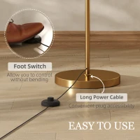 HOMCOM LED Floor Lamp with Remote Control - Gold Tone(m-5)