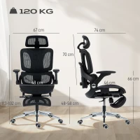 HOMCOM Ergonomic Office Chair, High Back Mesh Desk Chair, Black(m-3)