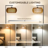 HOMCOM Boho Dimmable Floor Lamp - Black(m-4)