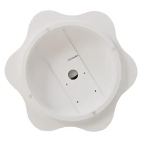 Flower-Shaped Coffee Table with 2 Shelves and Double-Tier Design, 360° Rotating Tabletop for Living Room, 75L x 67.5W x 31H cm, White(m-12)