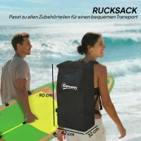 Outsunny Stand Up Paddling Board Set Aufblasbar 335cm SUP Board mit Kajak Sitz, Verstellbares Doppel-Paddel Fußschlaufe(m-7)