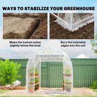 Outsunny Tunel foliowy, przechodnia szklarnia z ocynkowaną stalową ramą i pokryciem PE odpornym na promieniowanie UV, transparentna(m-7)