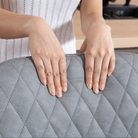 HOMCOM Set of Two Faux Leather Retro Bar Stools - Light Grey(m-9)