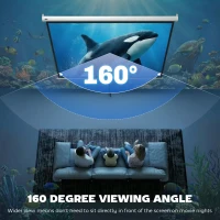 HOMCOM Ekran projektora 203 x 152 cm 100 cali 4:3/ 16:9 manualny ekran do kina domowego(m-5)