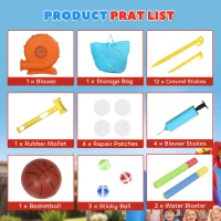 AIYAPLAY Castello gonfiabile con soffiatore, scivolo e piscina, 277x270x215 cm(m-4)