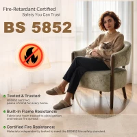 HOMCOM Accent Chair, Upholstered Tub Chair with Solid Wood Frame and Legs, Light Brown(m-9)