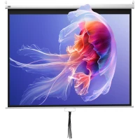 HOMCOM Beamer Leinwand 203 x 152 cm 100 Zoll 4:3/ 16:9 Projektionsleinwand Manuell für Heimkino(m-10)