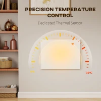 HOMCOM Wifi Smart Electric Heater, Far Infrared, Wall Mounted - 170W(m-7)