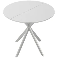HOMCOM 80cm Industrial Round Dining Table - White(m-1)