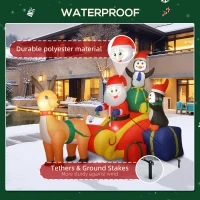 Outsunny 6ft Inflatable Santa Sleigh Decoration, with Accessories(m-6)