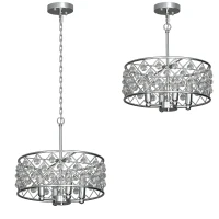 HOMCOM 51 Crystallite Four-Bulb Chandelier - Silver-Tone(m-10)