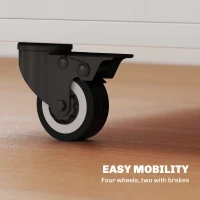 HOMCOM Folding Dining Table, Rolling Drop Leaf Table with Hidden Shelf & Cabinet for Dining Room, Small Spaces, White(m-7)