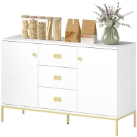 HOMCOM Modern White and Gold Sideboard(m-11)