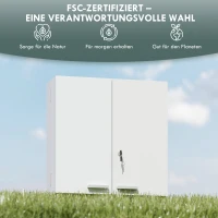 HOMCOM Medizinschrank abschließbar 2-türig Hängend Medikamentenschrank mit 11 Fächer 2 Schlüssel, 53 x 20 x 53 cm, Weiß(m-6)