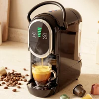 HOMCOM Pod Coffee Machine for Nespresso, Dolce Gusto Capsule & Ground Coffee, Small Semi Automatic Coffee Maker, 19 Bar, 0.6L(m-9)