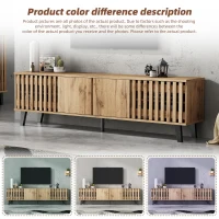 Modern Vintage TV Stand with Sturdy Five-Legged Support, Spacious Unit with 4 Openwork Doors and 9 Shelves, 180L x 40W x 55H cm, Wood(m-4)