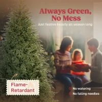 HOMCOM 7 ft Full Spruce Christmas Tree with Realistic Dense Tips, Easy Assembly - Green(m-4)